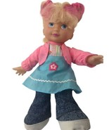 UNEEDA  Baby DOLL 12&quot; Pink Blonde Hair 2009 w/ Clothes Jeans Top Outfit ... - £13.55 GBP