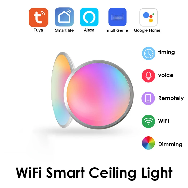 Corui Tuya Wi Fi Smart Led Ceiling Light Rgbw Dimmable Ceiling Lamp Tuya App Time - £205.89 GBP