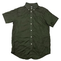 Les Deux Kris 100% Linen Short Sleeve Button Down Shirt Olive Green - Size Small - £52.98 GBP