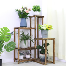 Durable 6 Tier Wood Plant Stands Garden Anti-Corrosive Flowers Pot Shelf... - $69.99