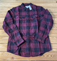 American eagle NWT $49.95 men’s button up check shirt size M tall red black R3 - £23.41 GBP