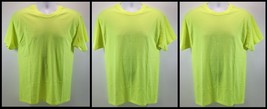 Lot of 3 Hanes ComfortBlend Lightweight Neon Yellow T-Shirts Medium - $13.87 CAD