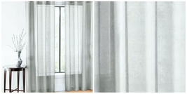 2PC SOLID SHEER PANEL GROMMETS WINDOW CURTAIN DRAPE 63&#39; - Grey - P02 - £21.87 GBP