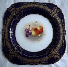 Superb c1960 ROYAL WORCESTER Plate Signed by Edward Townsend Cobalt and ... - $308.75