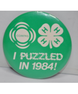 Vintage COMPAS 4H - I Puzzled in 1984! - 3" Pinback Button Pin - €11,80 EUR