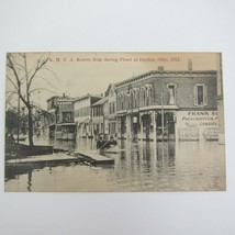 Postcard 1913 Dayton Ohio Flood YMCA Rescue Boat Buildings Photo Antique Litho - £15.77 GBP