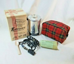 Keefe Koffeekit 60&#39;s Aluminum INSTANT Coffee/Tea Pot Model 225 w/ Box, Case, etc - £33.50 GBP