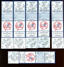 1996 World Champion New York Yankees New Full Unused Tickets  - £7.97 GBP