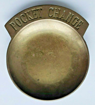 Vintage Brass Gold Tone &quot;Pocket Change&quot; Trinket Dish U82 - £21.64 GBP