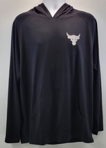 A) Under Armour Men Project Rock Black Sweatshirt Hoodie Brahma HeatGear... - $34.64