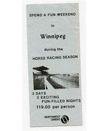 Northwest Orient Airlines Brochure Winnipeg Alberta Horse Racing Season ... - £17.12 GBP