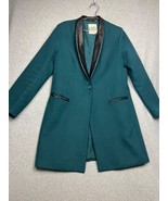 BB Dakota Oversize Tencel Blazer Jacket Womens M Leather Trim 90s Boho - £44.80 GBP