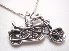 Motorcycle Necklace Bike Weighs a Heavy 2.1 Grams 925 Sterling Silver - £12.29 GBP