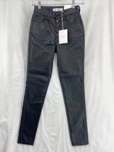 KanCan Jeans Women&#39;s 3/25 Black Faux Leather Skinny Ankle Pants KC6341BK - £17.21 GBP