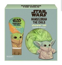 Disney Star Wars Mandalorian Child Yoda Shower Gel Body Wash & Puff Gift Set - £9.64 GBP