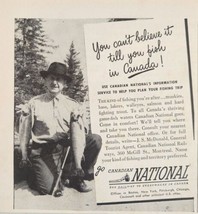 1949 Print Ad Canadian National Railway Fly Fisherman with 2 Fish Montre... - $13.93