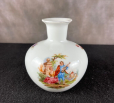 Vintage T. Limoges Small Courting Couple Hand Painted Vase - £14.78 GBP