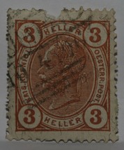 Vintage Stamps Austria Austrian 3 H Heller Emperor Joseph Osterreich X1 B15 #4 - £1.34 GBP