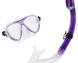OCEANways Diamond Hypoallergenic Silicone Mask and Dry Snorkel Combo Purple - £19.83 GBP