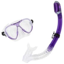 OCEANways Diamond Hypoallergenic Silicone Mask and Dry Snorkel Combo Purple - £19.69 GBP