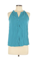 Old Navy Women Size Small Sleeveless Turquoise Rayon Partial Button Front Tank - £19.82 GBP