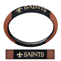 New Orleans Saints Steering Wheel Cover Premium Pigskin Style - £38.59 GBP