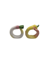 Vintage 1960&#39;s Hand Painted Shafford Japan Ceramic Vegetable Napkin Rings 2 - $240.75 MXN