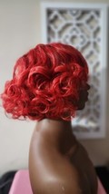 MAGQOO Short Curly Red Bob Wig with Bangs Women Lot 6210 - £13.81 GBP