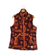The North Face Vest Womens Medium Orange Sherpa Fleece Campshire 2.0 Aztec - $39.59
