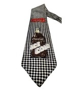 Coca-Cola Ice Cold Men&#39;s Tie Coke Bottle Necktie Black White Checkered 1... - $180.11 MXN