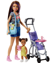 Barbie Babysitting Playset w/ Skipper Baby Doll Bouncy Stroller &amp; Accessories - £30.63 GBP
