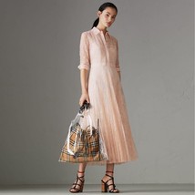 BURBERRY Pleated Lace Powder Pink DRESS Size: 8 US (EUR 10) IT 42 New - £1,720.46 GBP