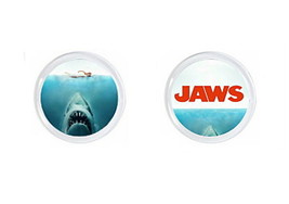 Magnet Set of Jaws Shark Movie 2 Big Fridge Locker Desk Magnets - £9.00 GBP