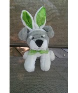 000 Dan Dee Collectors Choice Gray &amp; White Dog Wearing Green Rabbit Ears - £11.76 GBP