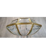 Polished Brass Clear Beveled Glass Flush Mount Light Shade Lamp Project ... - $98.99