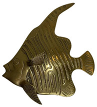VTG Handcrafted Solid Brass Angel Fish Nautical Coastal Beach Wall Decor Marine - £16.81 GBP
