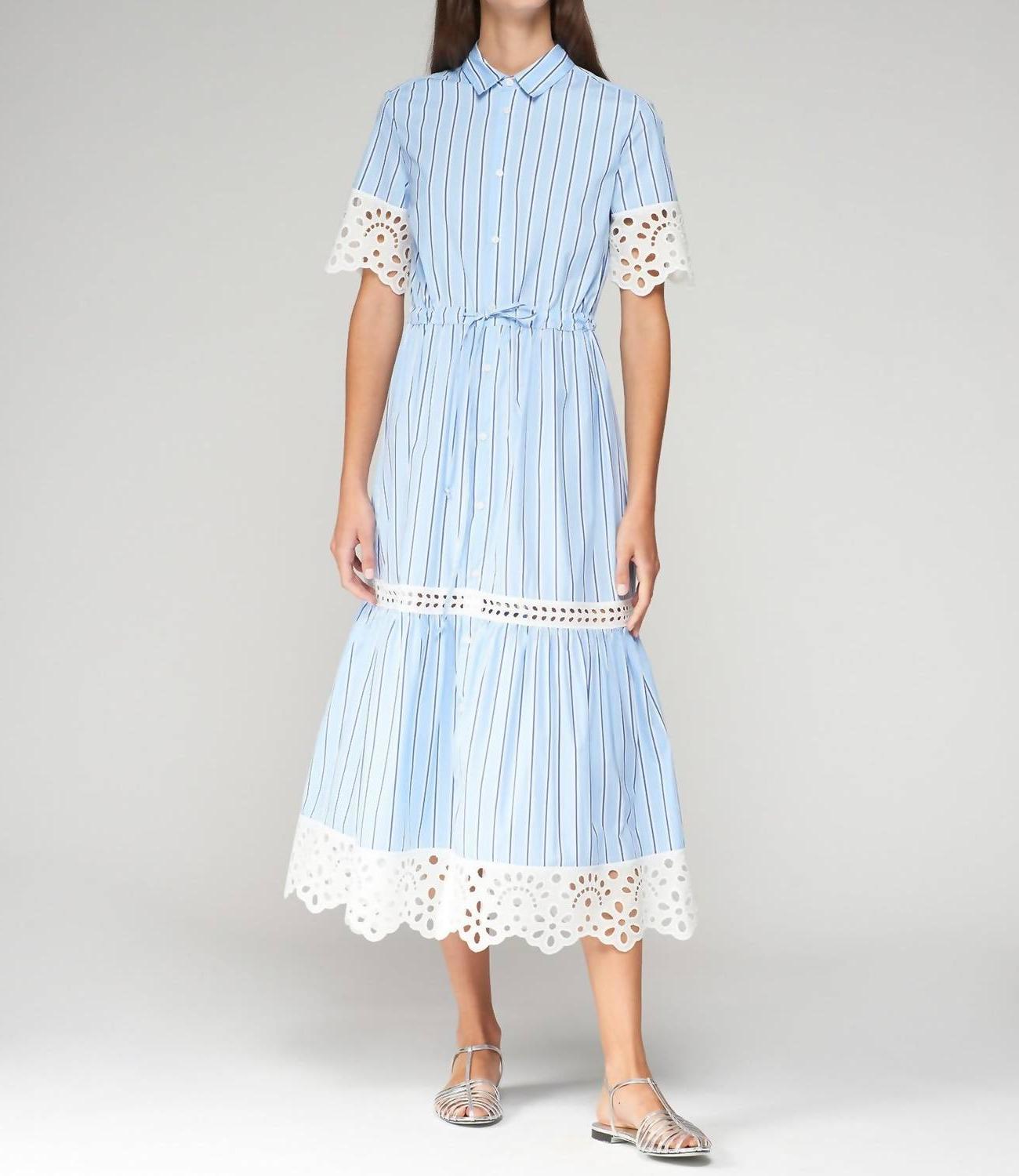 Vilagallo Laura Dress Azul Rayas - $112.00