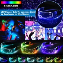 Clear Lenses 7 Color Led Flashing Light Up Visor Glasses Goggles Rave Pa... - £14.91 GBP