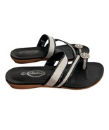 Atalina Women&#39;s Black and Silver Bling Sparkly Slip On Flat Sandals Size... - $9.90