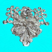 Jane 1997 Angel Of Love AOL Vintage Pin Brooch Rhinestone Silver Signed Jane - £11.11 GBP