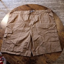 KingSize Tan Cargo Khaki Chino 8 Pockets Button Shorts Mens Size 48 Big &amp; Tall - £18.76 GBP
