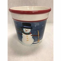 Snowman Planter Christmas winter 6 inch ceramic centerpiece unused - $27.71