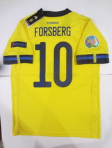Emil Forsberg #10 Sweden 20/21 Euro Stadium Yellow Home Soccer Jersey 2020-2021 - £67.94 GBP