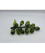 Vtg Glass Grapes Cluster OLIVE Hunter Green Hand Blown mid-century moder... - $463.92 MXN