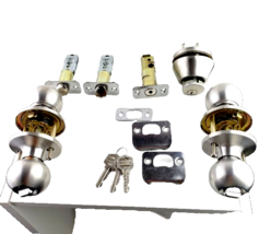 Brushed Nickel Door Knobs Lock Hardware - $25.74