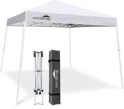 Eagle Peak 10&#39; X 10&#39; Slant Leg Pop-Up Canopy Tent Easy One Person Setup, White - £106.71 GBP