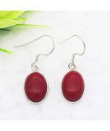 925 Sterling Silver Coral Earrings Dangle Handmade Jewelry Gift For Women - £24.60 GBP