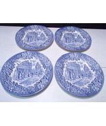 4 English Ironstone 6 7/8&quot; Side Plts ~~ Blue - Tavern ~ Eng ~ Wm Mellor - €12,81 EUR