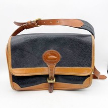 Dooney &amp; Bourke All Weather Leather Classic Black &amp; Brown Pebbled Crossbody Bag - £55.03 GBP