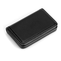 New Arrival High-Grade PU Leather+stainless Steel Men Credit Card Holder Women M - £17.51 GBP